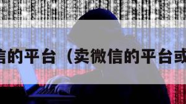能卖微信的平台（卖微信的平台或者软件）